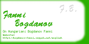 fanni bogdanov business card